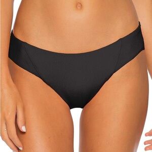 BECCA women’s black ribbed bikini swim bottom size Medium NWOT
